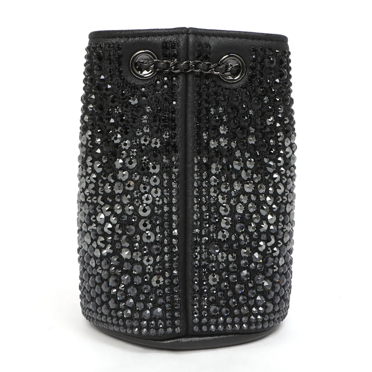 Chanel Black Lambskin Strass Mini Bucket Bag