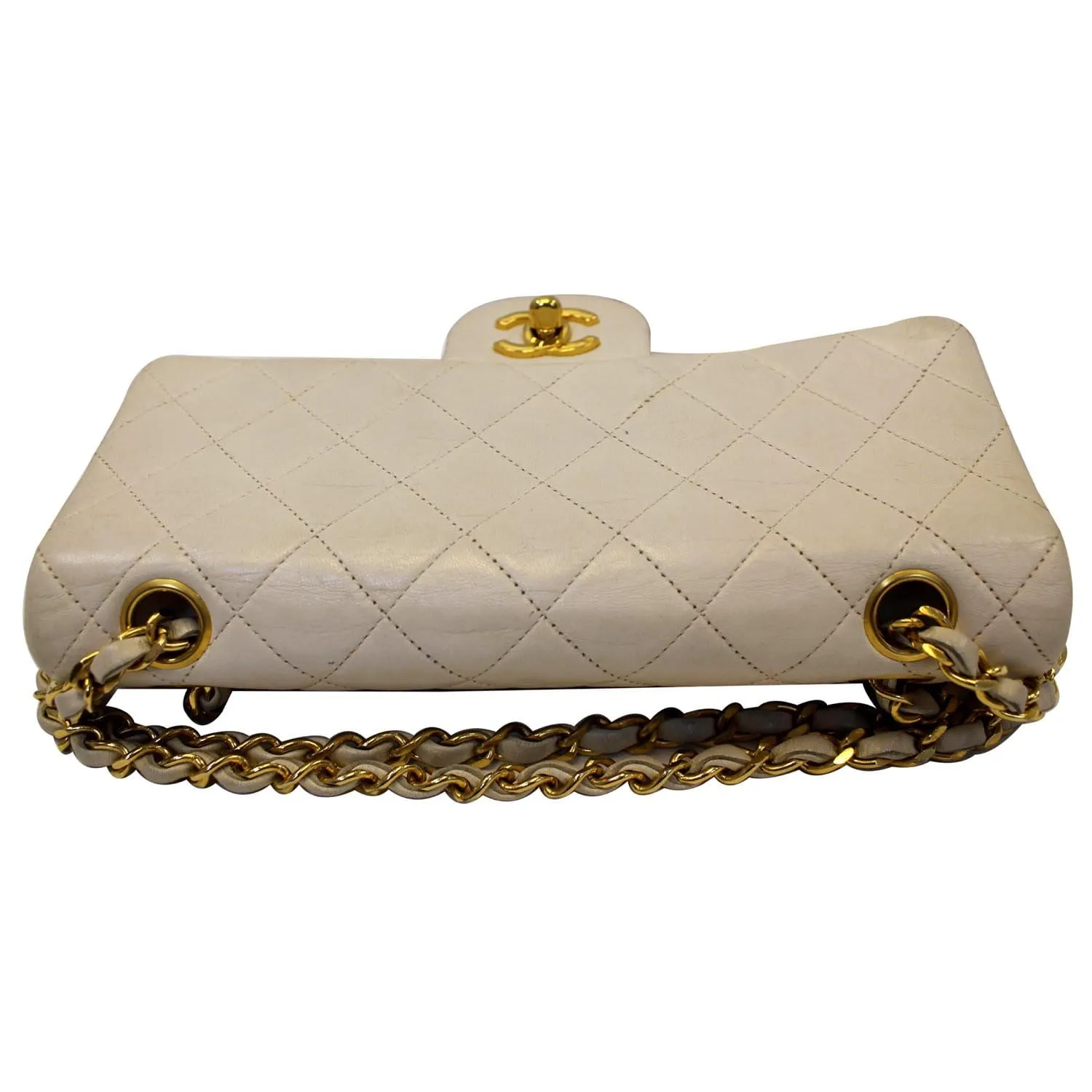 Chanel Classic Medium Double Flap Shoulder Bag Ivory