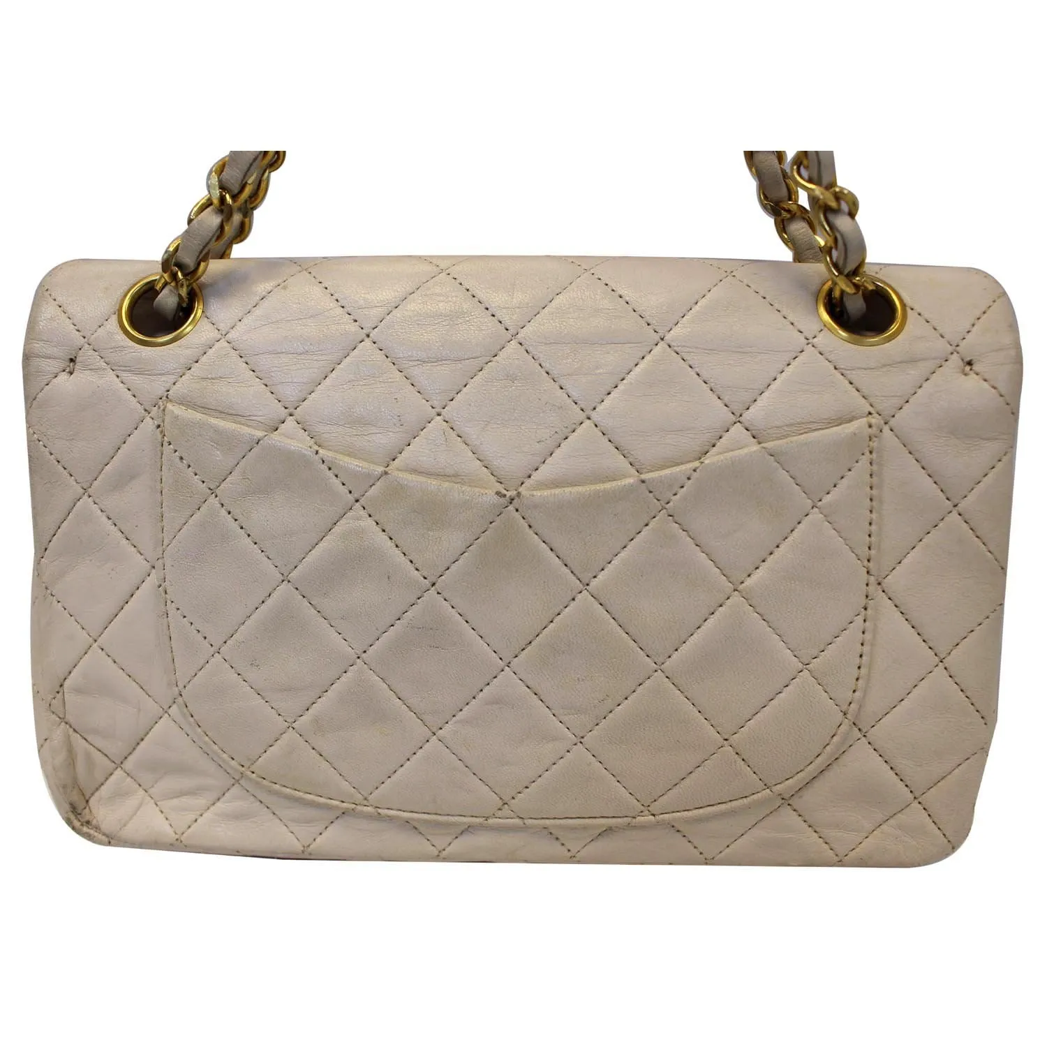 Chanel Classic Medium Double Flap Shoulder Bag Ivory