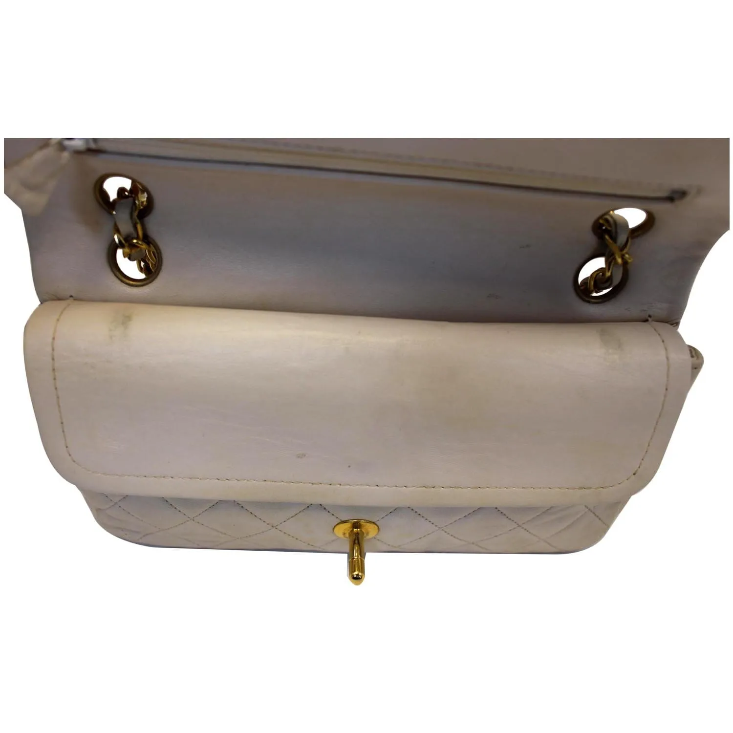 Chanel Classic Medium Double Flap Shoulder Bag Ivory