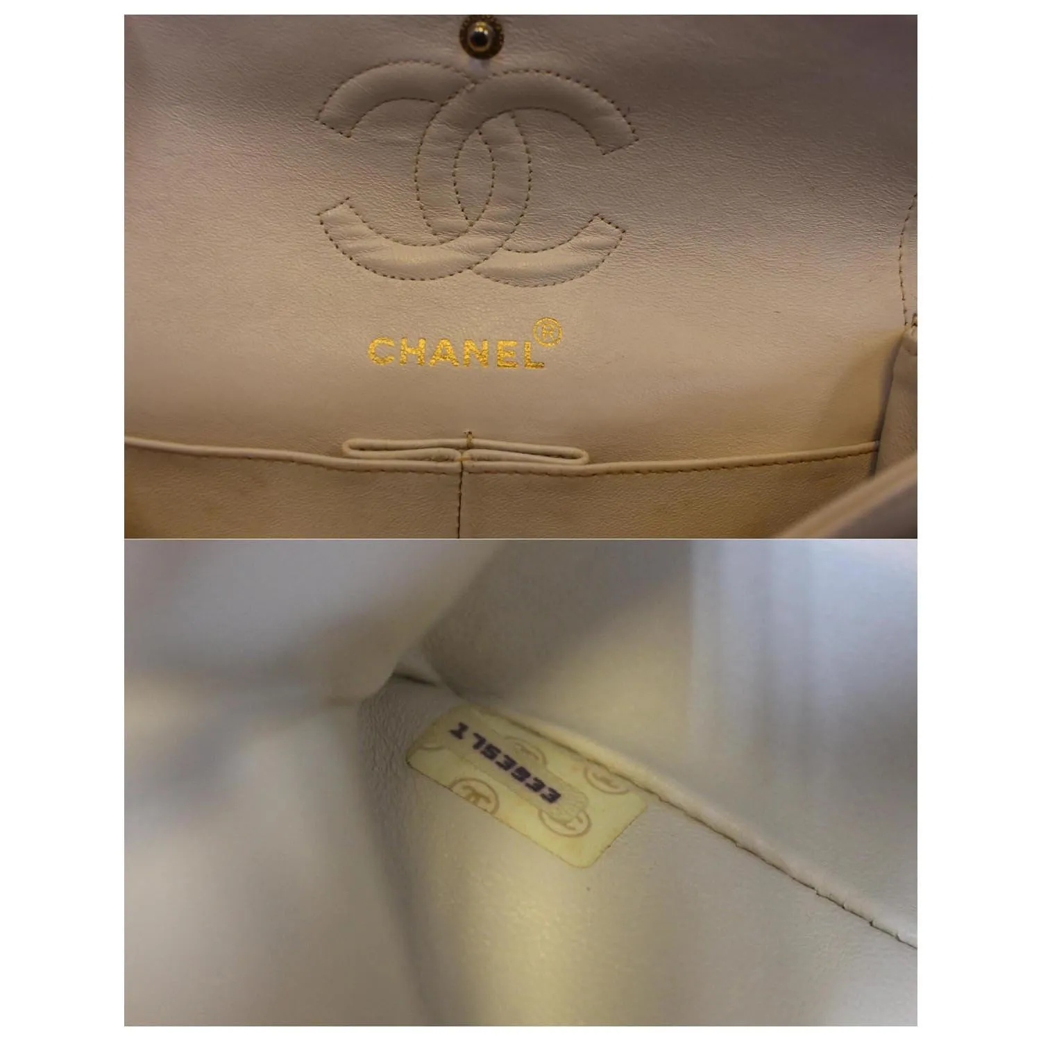 Chanel Classic Medium Double Flap Shoulder Bag Ivory