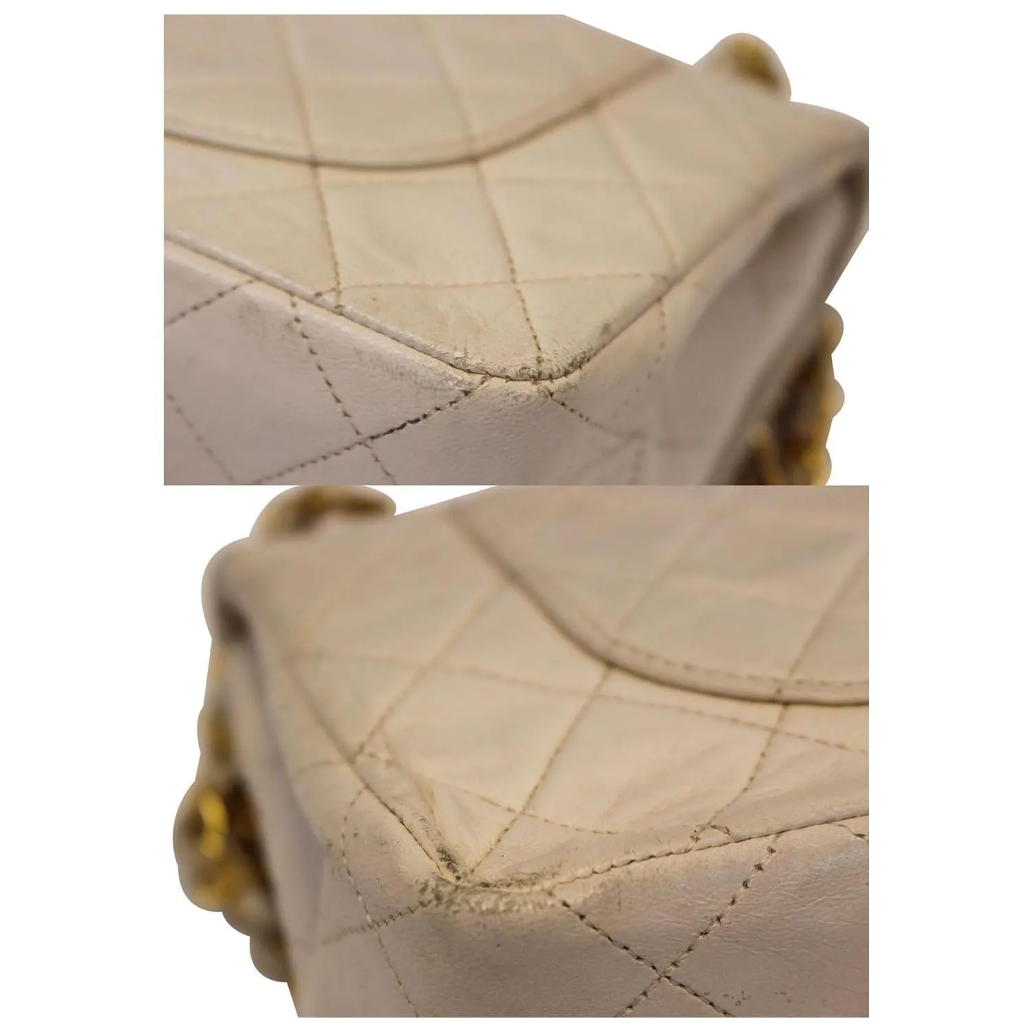 Chanel Classic Medium Double Flap Shoulder Bag Ivory