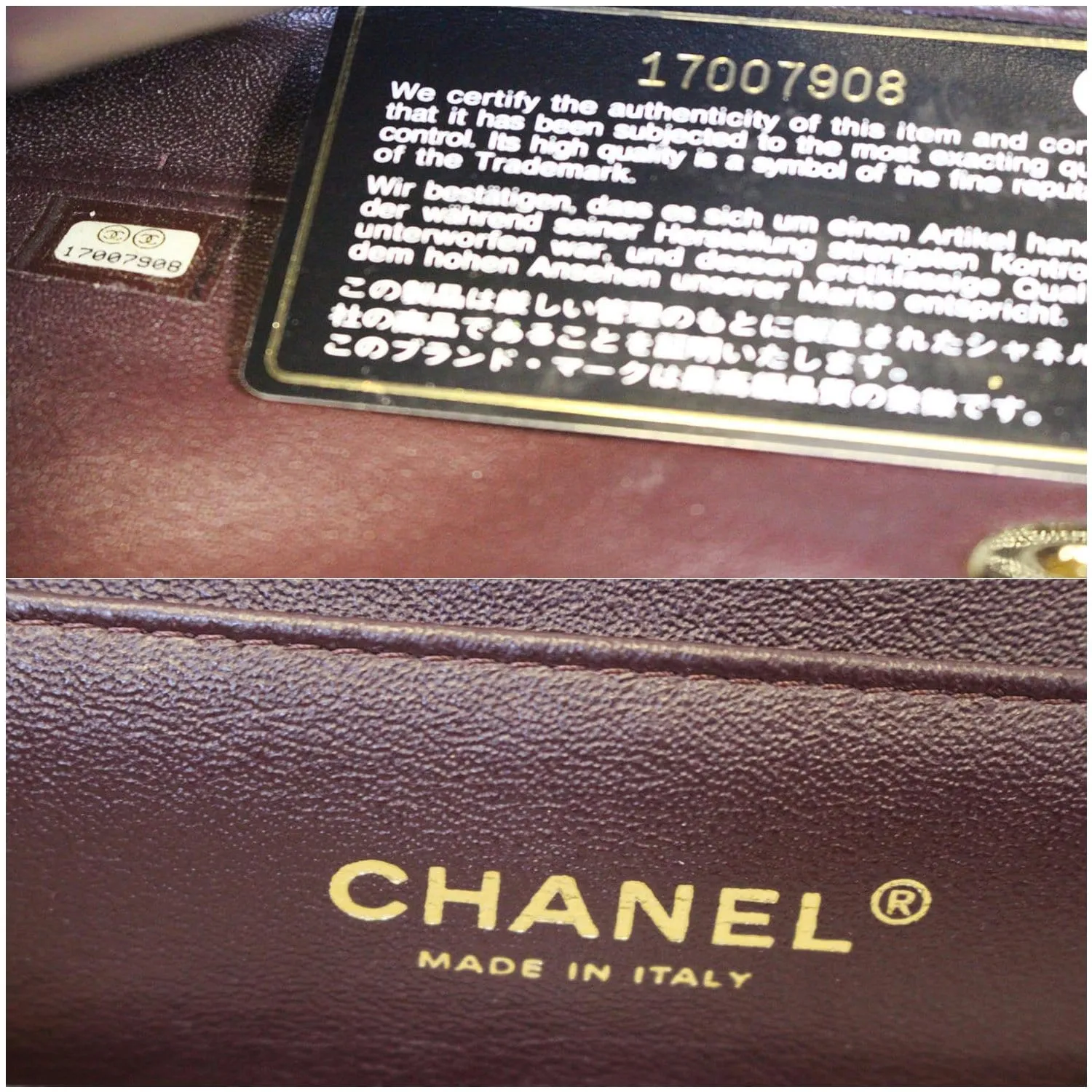 Chanel Clutch With Chain Quilted Flap Lambskin Shoulder Bag Burgundy