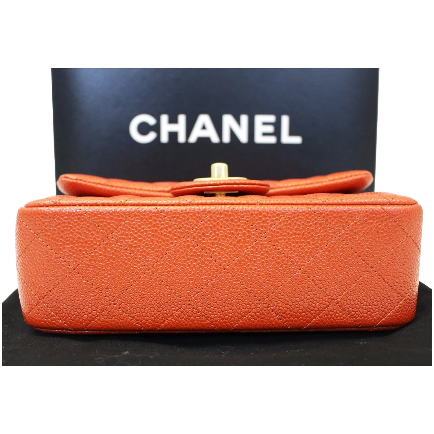 CHANEL Pearl Red Caviar Leather Mini Rectangular Flap Bag