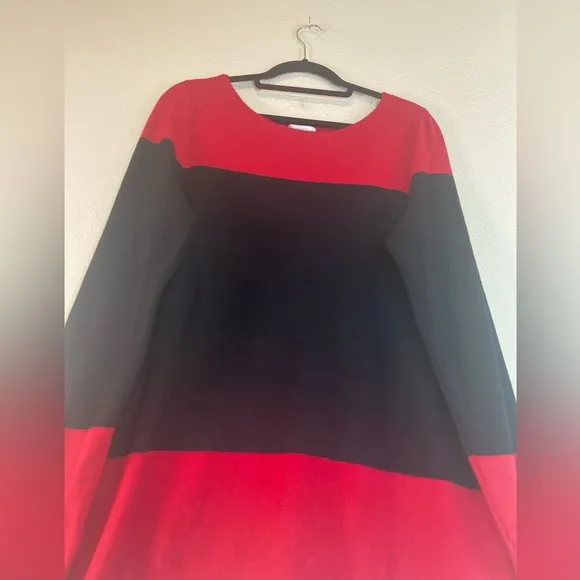 Charter Club~Lovely Rayon/Nylon Blend~Color Block~Knit Sweater~Boatneck~Size L