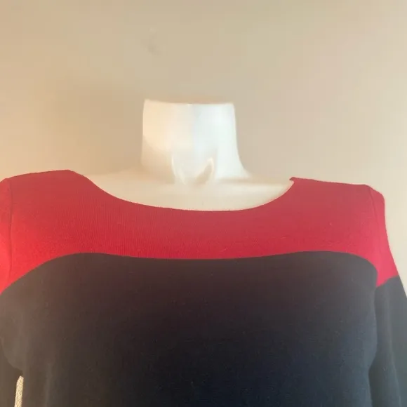 Charter Club~Lovely Rayon/Nylon Blend~Color Block~Knit Sweater~Boatneck~Size L