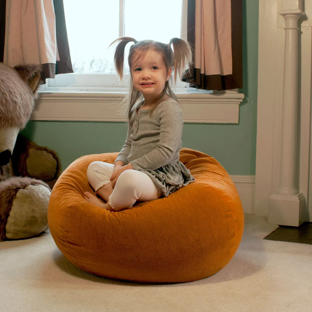 Classic Bean Bag Trule Size: Medium Body Fabric: Orange Microfiber Suede Corduroy