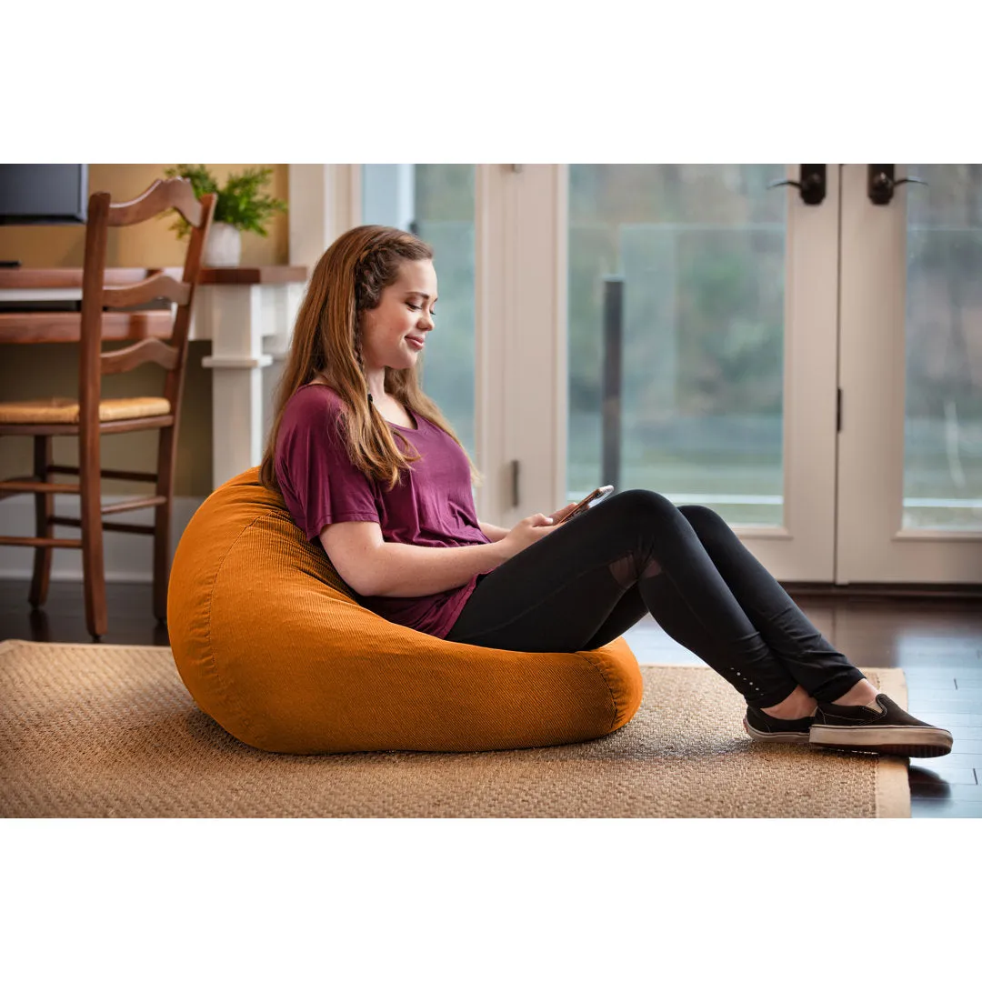Classic Bean Bag Trule Size: Medium Body Fabric: Orange Microfiber Suede Corduroy