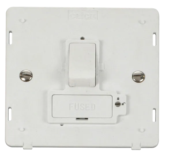 Click Definity SIN851PW 13A Fused Switched Connection Unit (Lockable) Insert - Polar White
