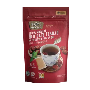 Coffeehock 2in1 100% Natural Red Date Teabag with Brown Raw Sugar 10's x 12g