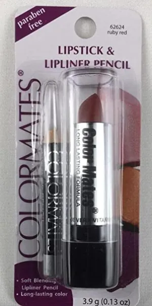 Colormates Lipstick (1) & Lipliner Pencil (1), 62624 Ruby Red
