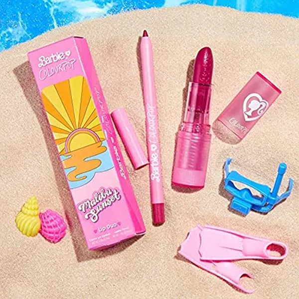 Colourpop Malibu Sunset Malibu Barbie Lipstick & Lip Liner Bundle - Set of 2 Full Size New in Box, 0.13 Ounce