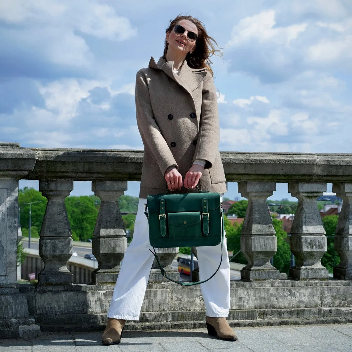 Crossbody Leather Briefcase