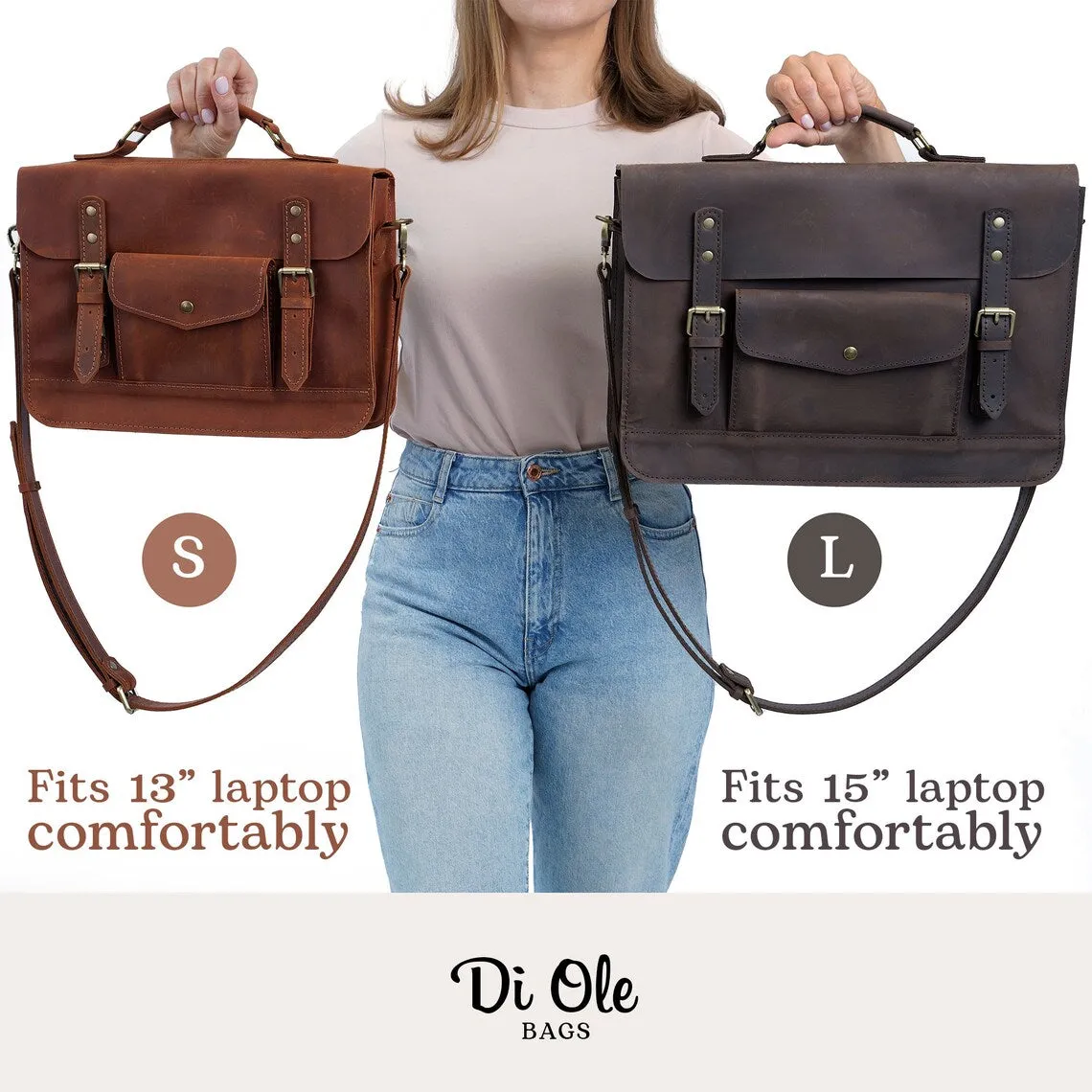 Crossbody Leather Briefcase