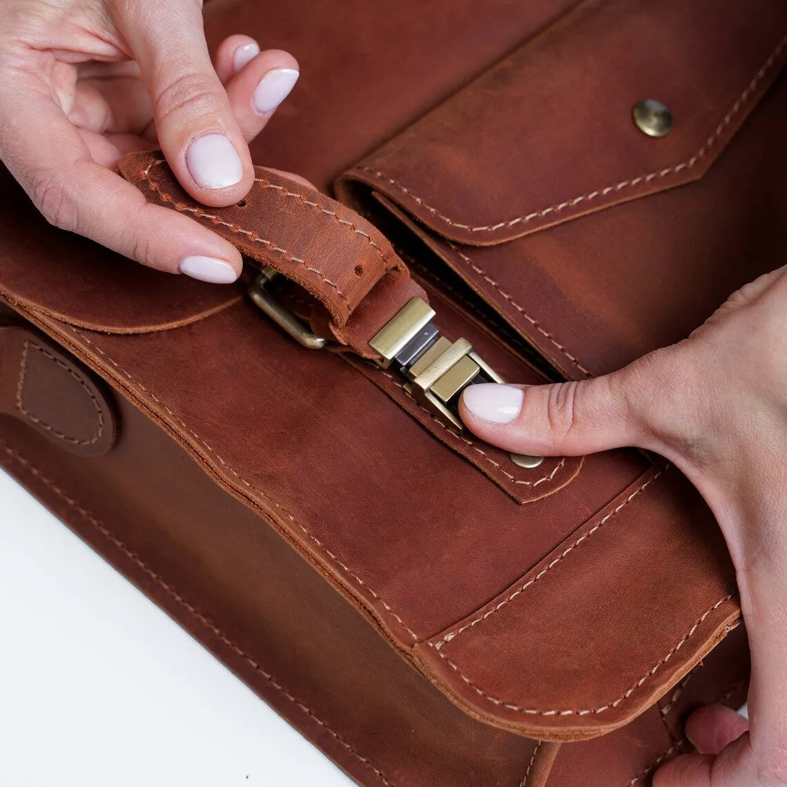 Crossbody Leather Briefcase