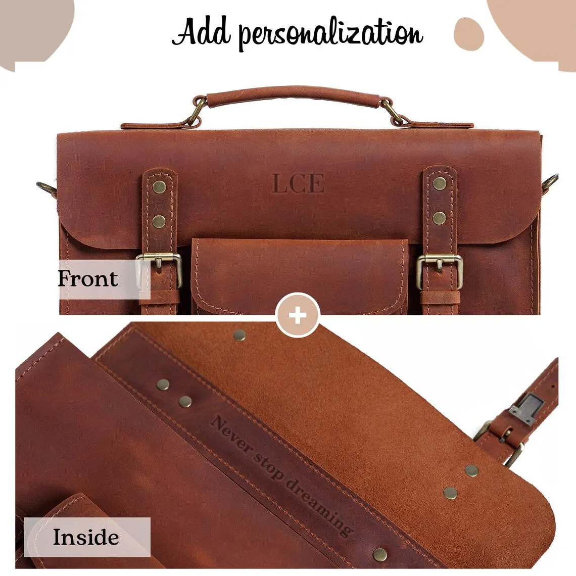 Crossbody Leather Briefcase