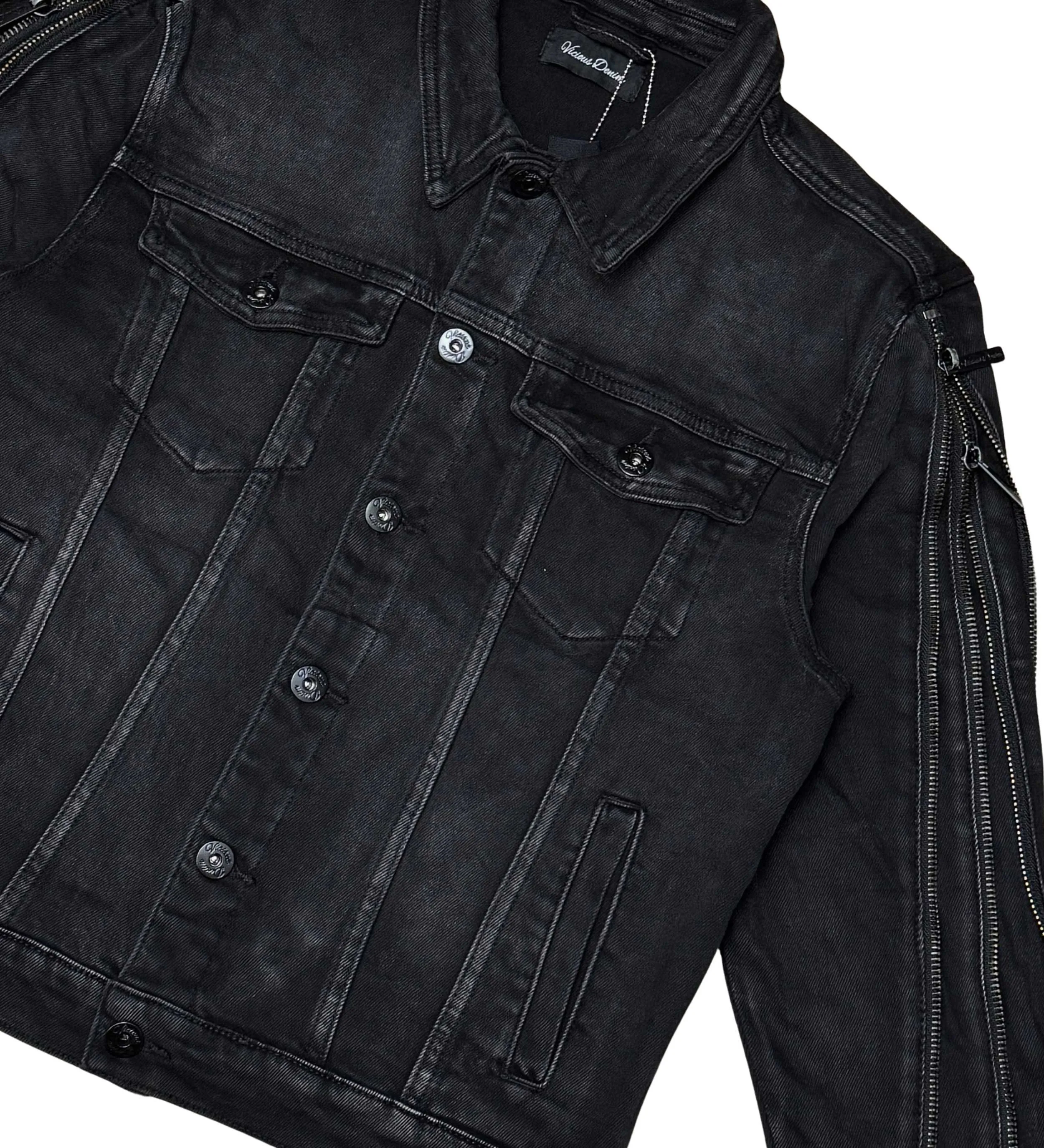 Denim jacket / multi zippers