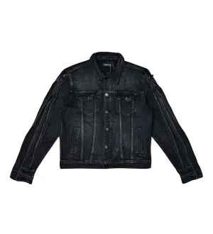 Denim jacket / multi zippers