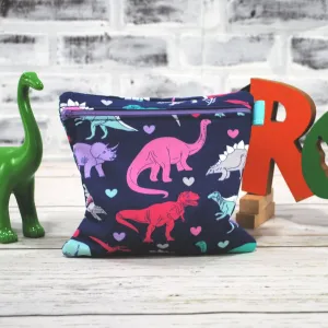 Dinosaur and Hearts Food Safe Personalized Reusable Bag