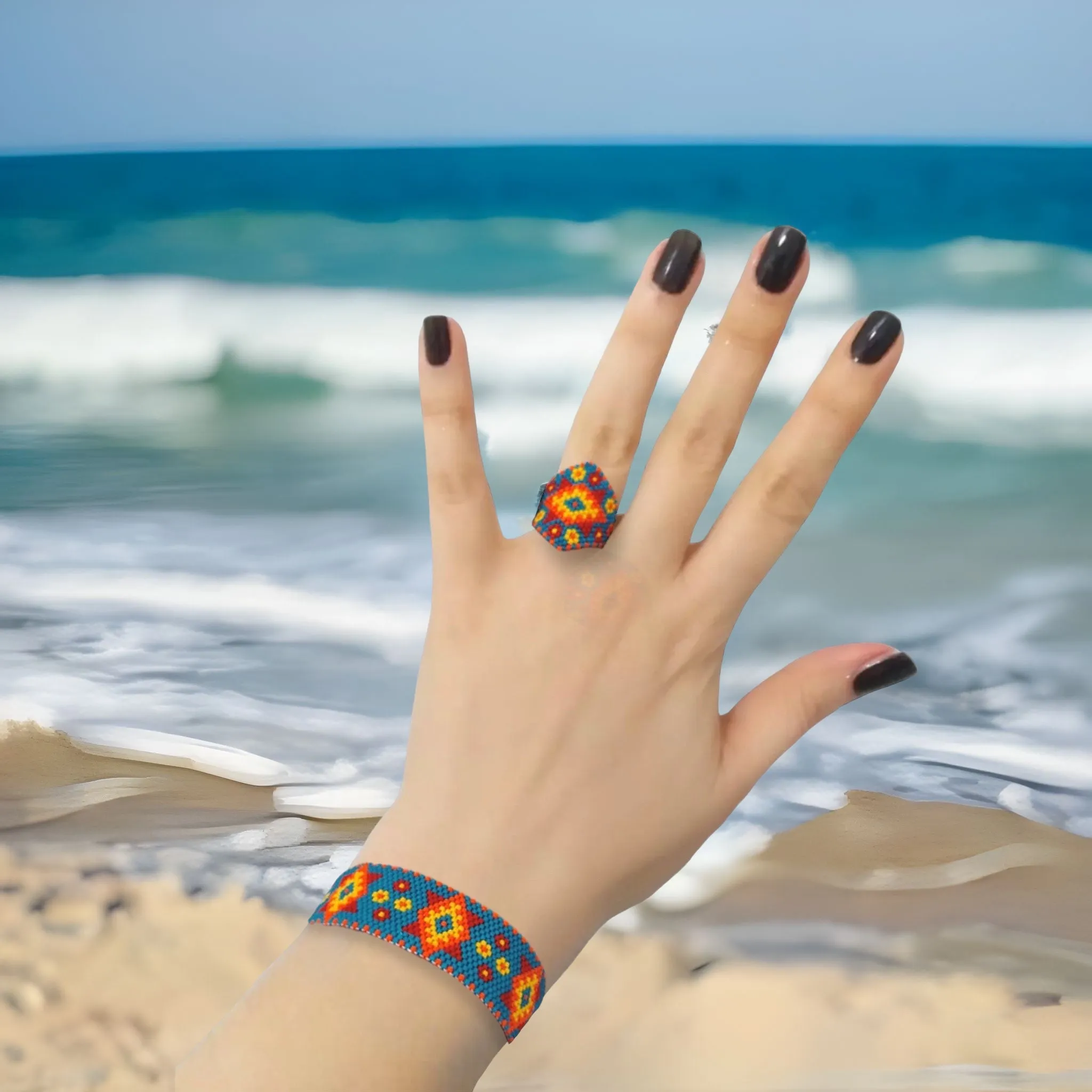 DIY Pattern - Bague UXMAL BLEUE