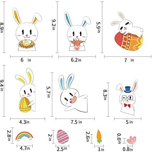 Easter Removable Window Stickers - Bunny   Basket