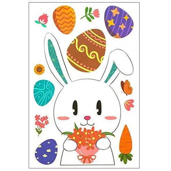 Easter Removable Window Stickers - Bunny   Basket