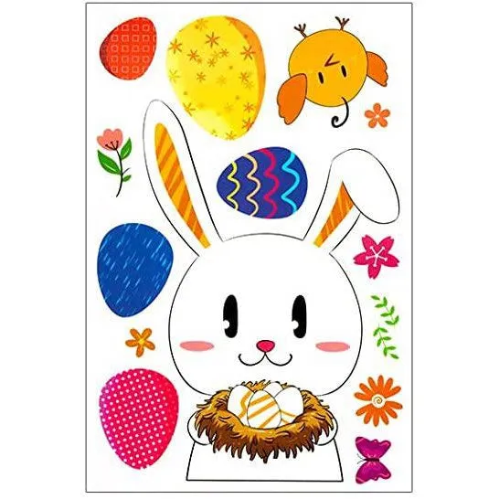 Easter Removable Window Stickers - Bunny   Basket