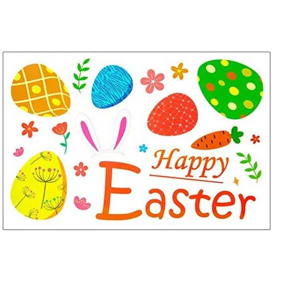 Easter Removable Window Stickers - Bunny   Basket