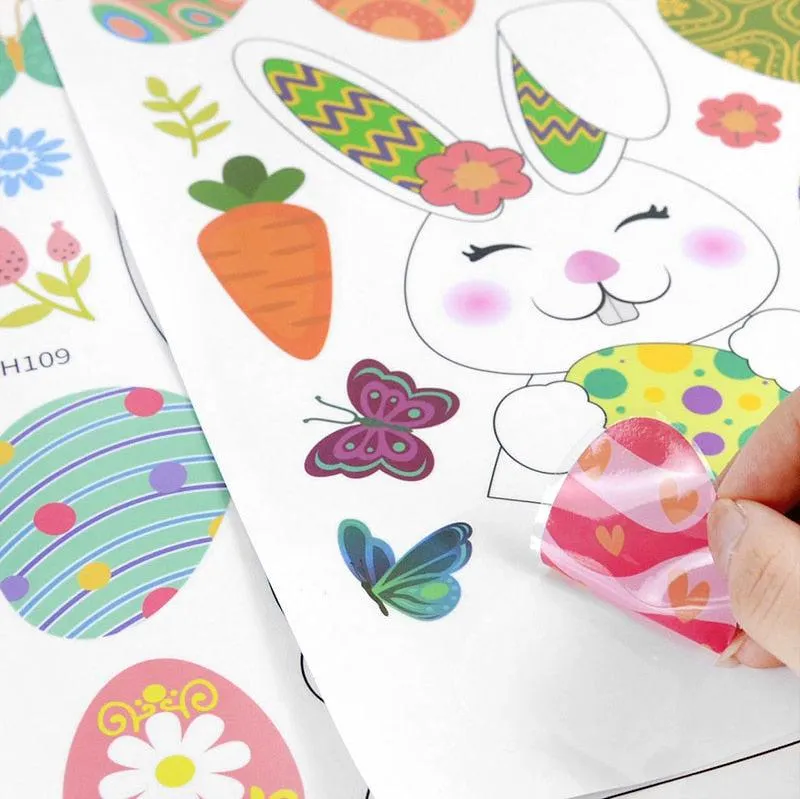 Easter Removable Window Stickers - Bunny   Basket