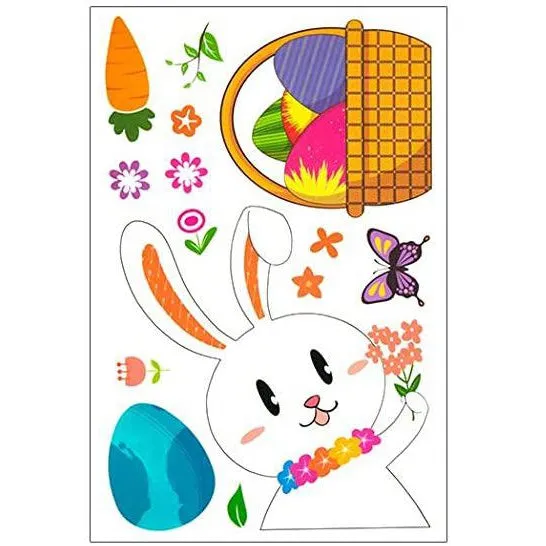 Easter Removable Window Stickers - Bunny   Basket