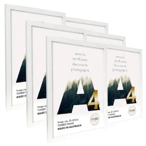 Elegant White A4 Set of Frame (Bulk Frame Bundle 6 Pack)