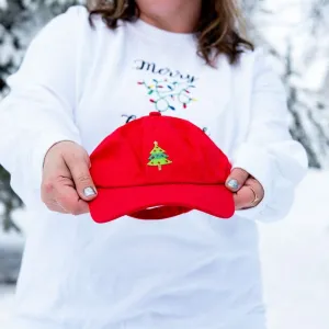 Embroidered Christmas Tree Baseball Cap – Festive Hat for Holiday Style