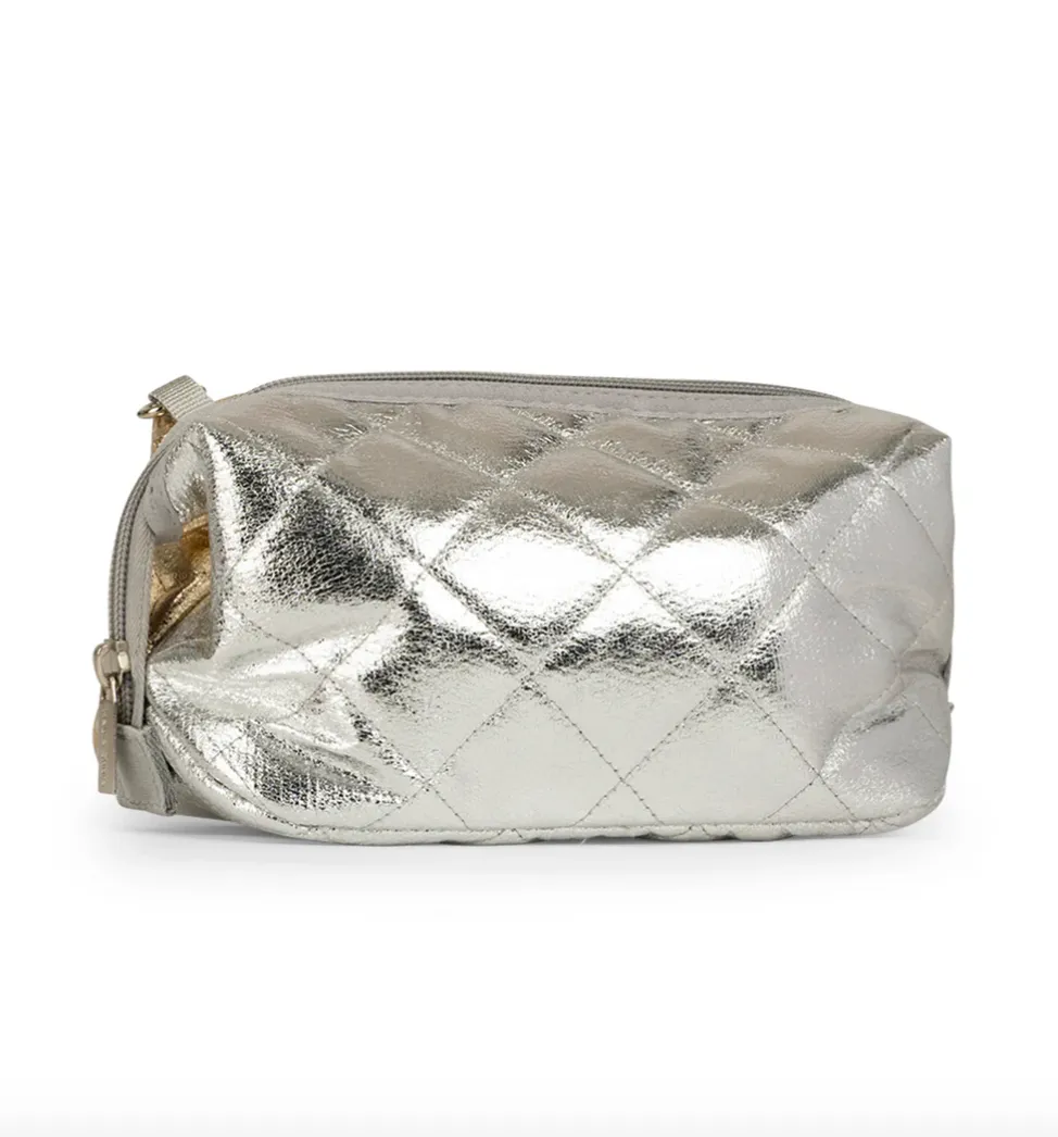 Erin Makeup Case-Gold/Silver