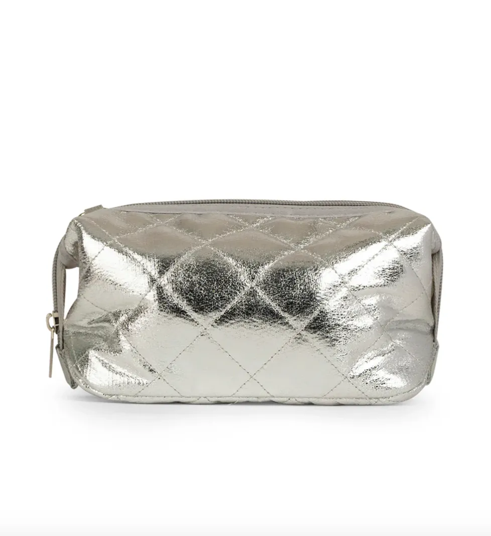 Erin Makeup Case-Gold/Silver