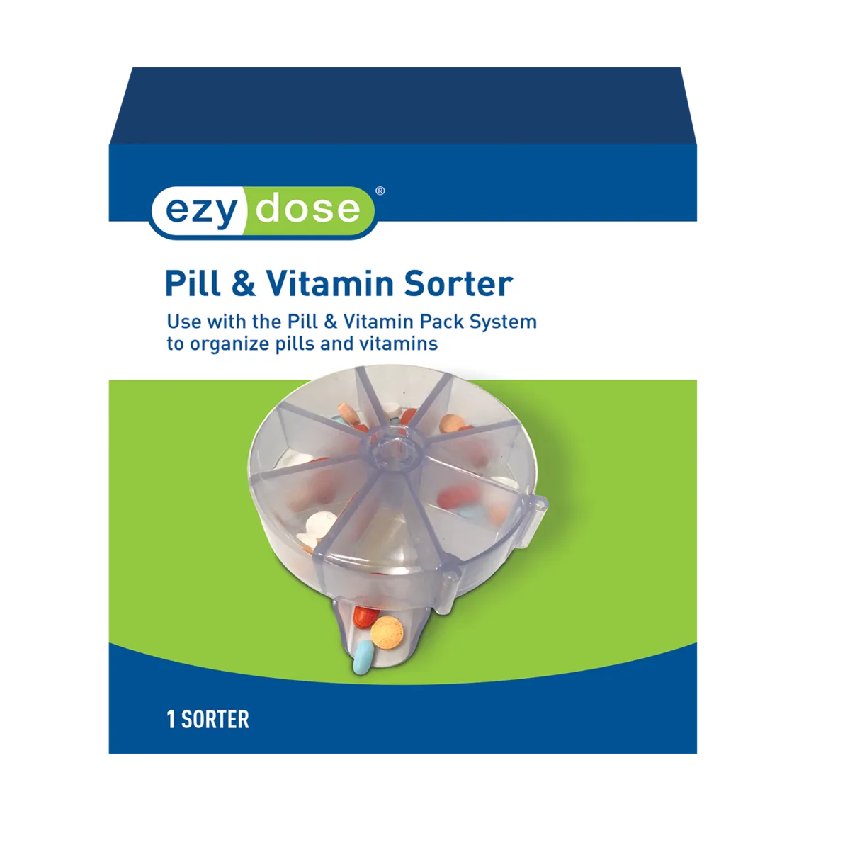 Ezy Dose® Pill Suite Pill & Vitamin Sorter, Use with Pill Suite Pouches