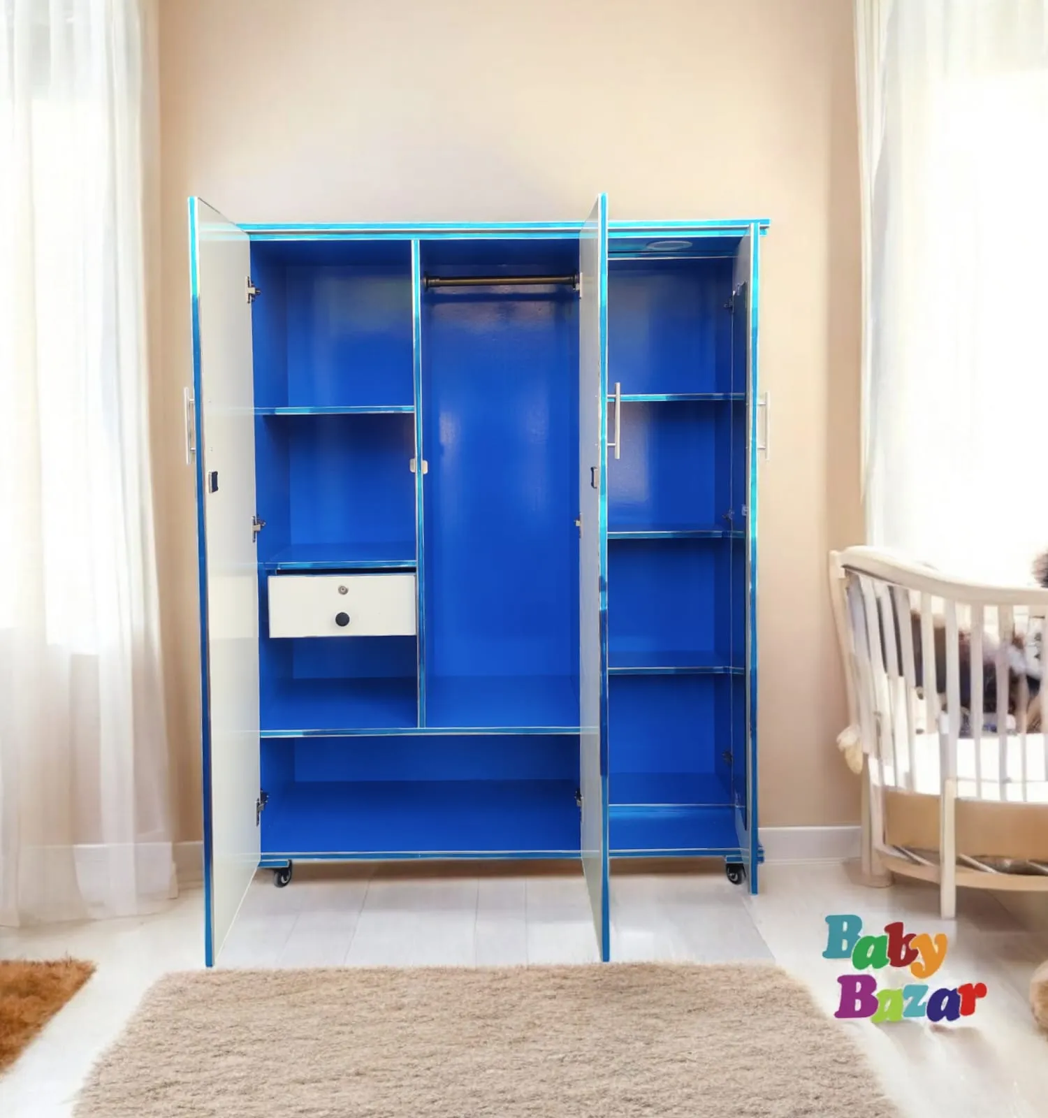 Fairy Design Kids Wooden Cupboard with Mirror 5ft x 4ft