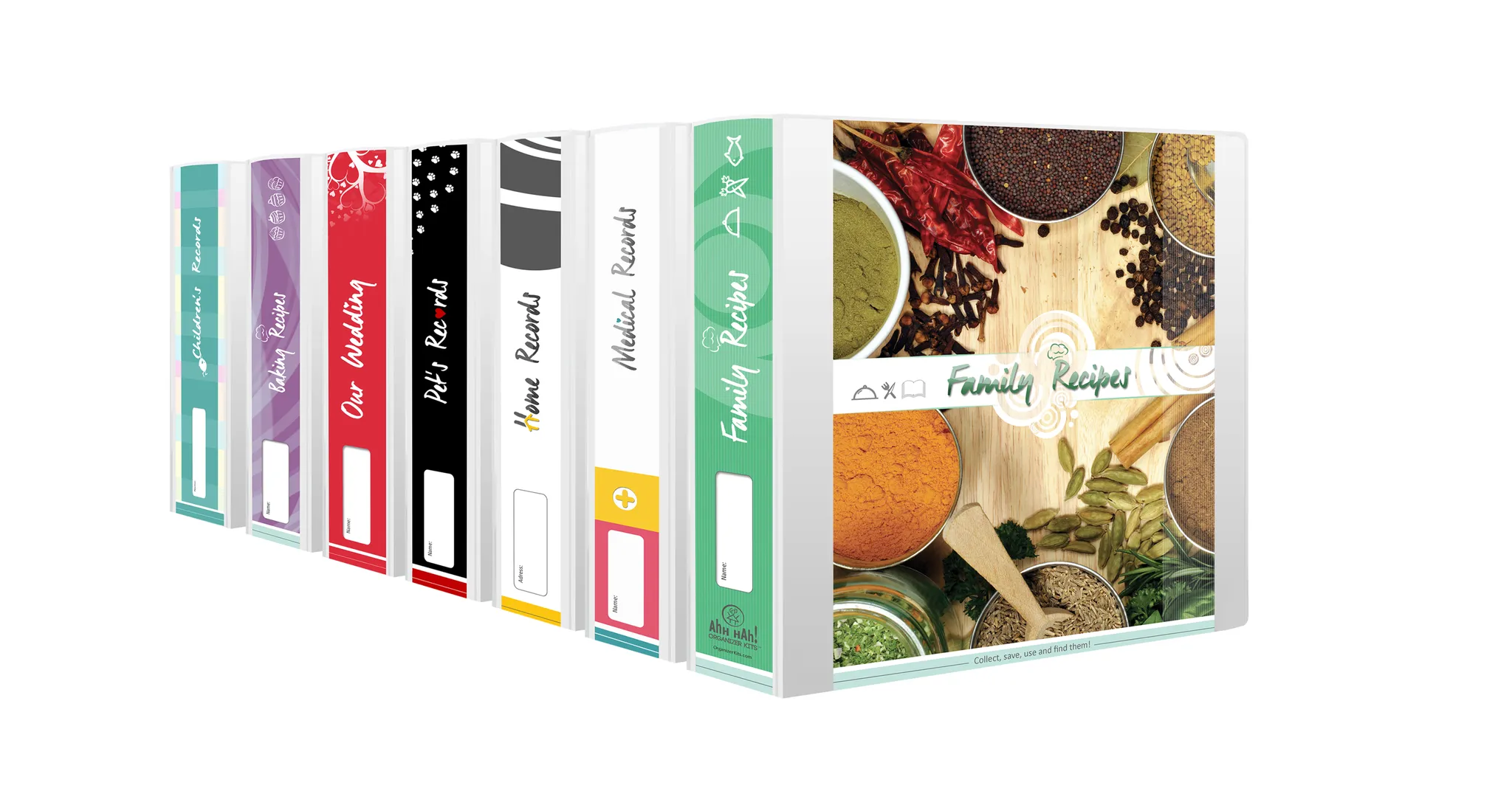 Family Recipe Organizer Kit: STANDARD LENGTH Index Tabs