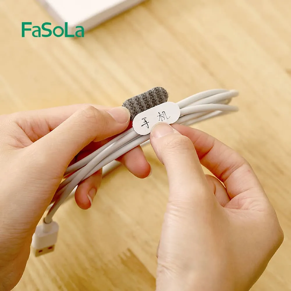 FaSoLa Multi-Functional Cable Organizer Velcro Straps - 8 Pack, Gray
