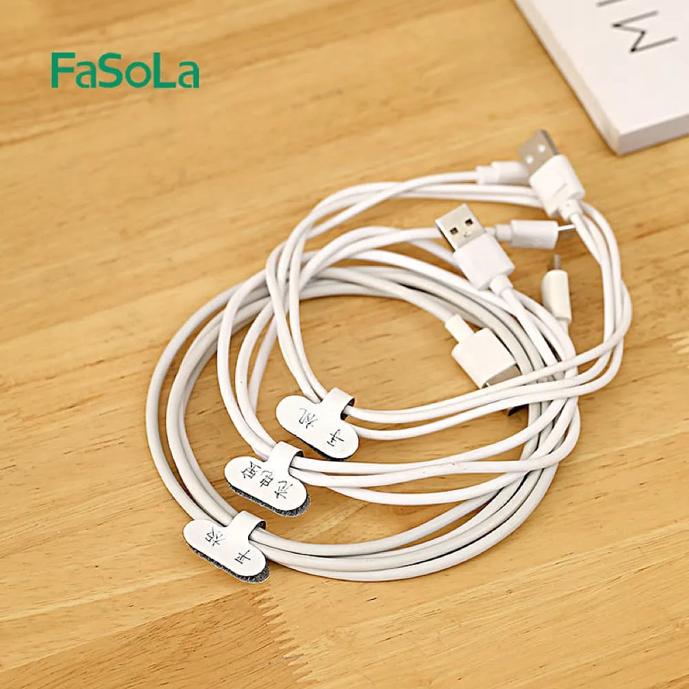 FaSoLa Multi-Functional Cable Organizer Velcro Straps - 8 Pack, Gray