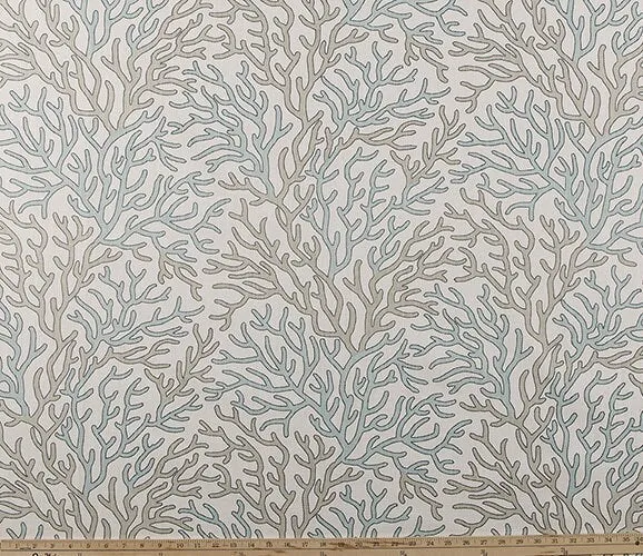 Faux Roman Shade Valance in Coral Reef Harbor Print, Custom Made on Premium Luxe Cotton Linen Fabric, Fully Lined Custom Window