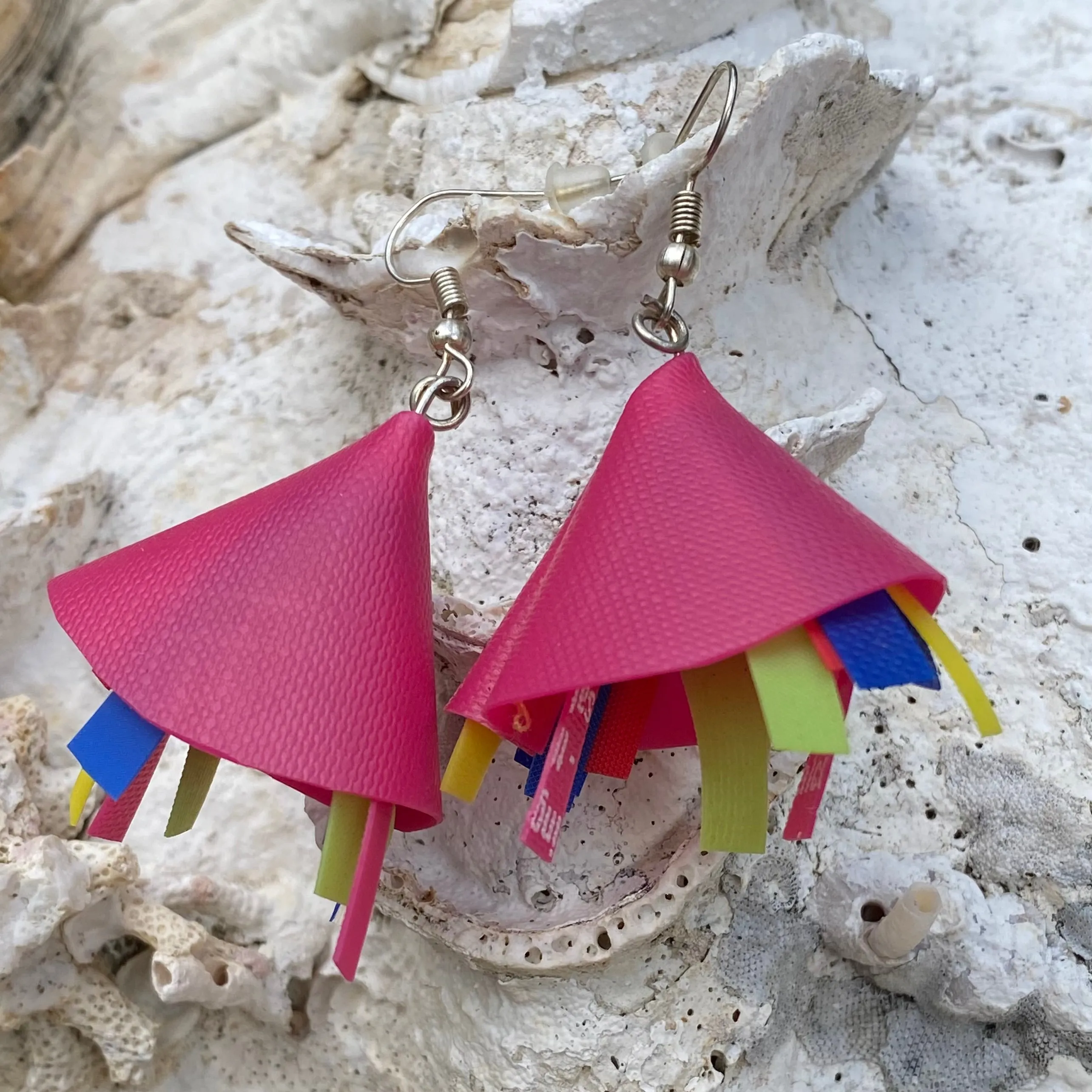 Fish Earrings from recycled plastic - variety of colours