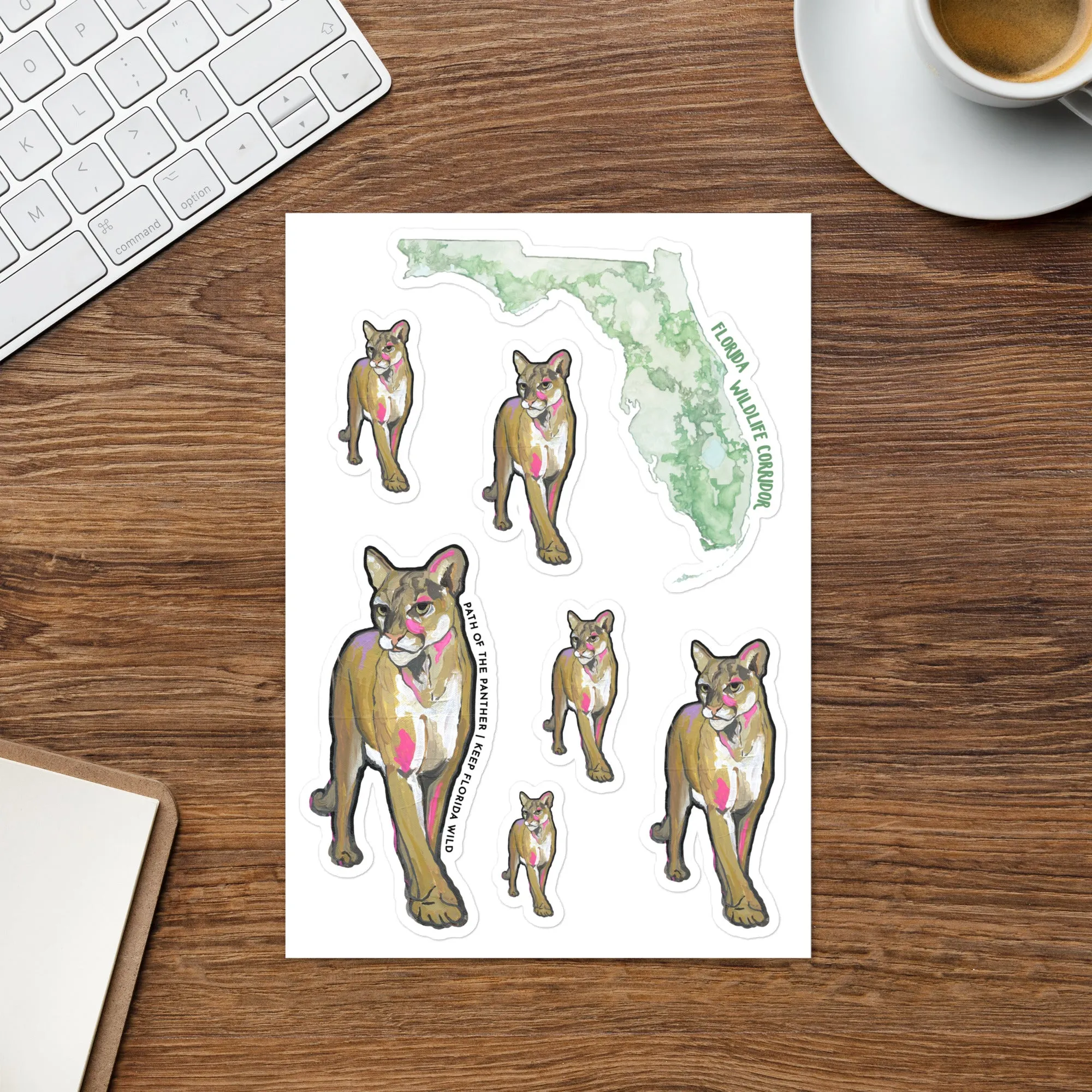 Florida Panther Sticker Set of 7