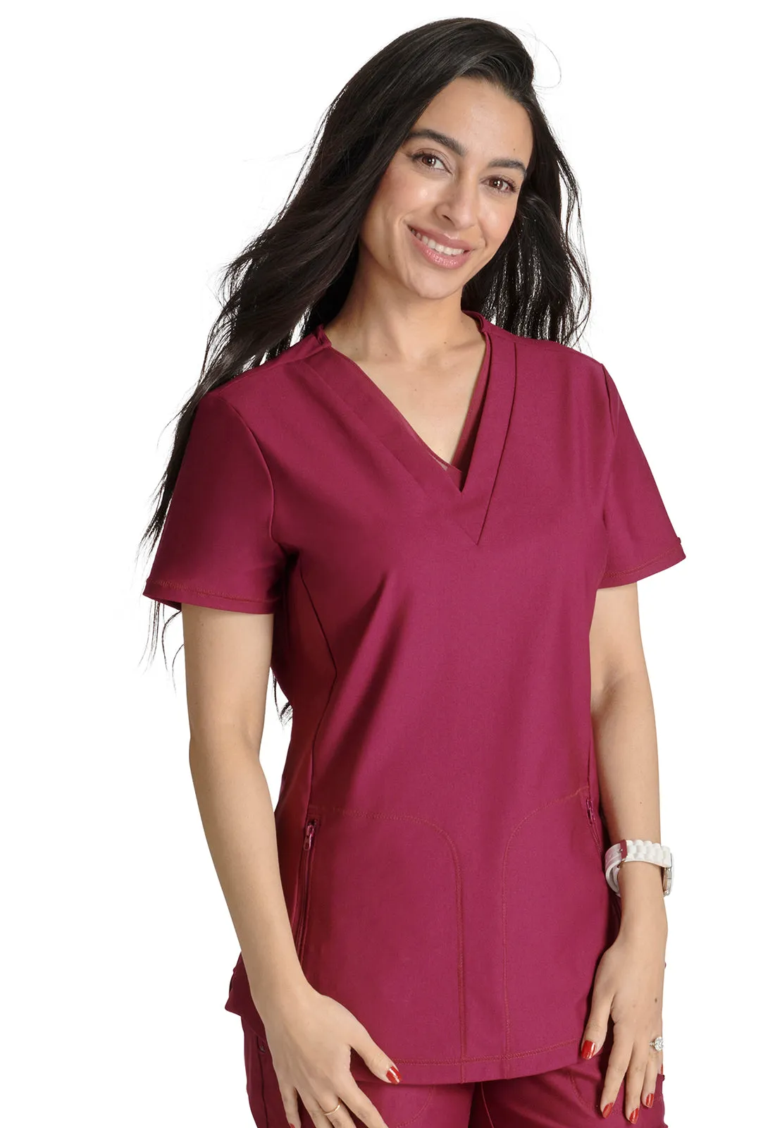 Form CK843 V Neck Top Wine