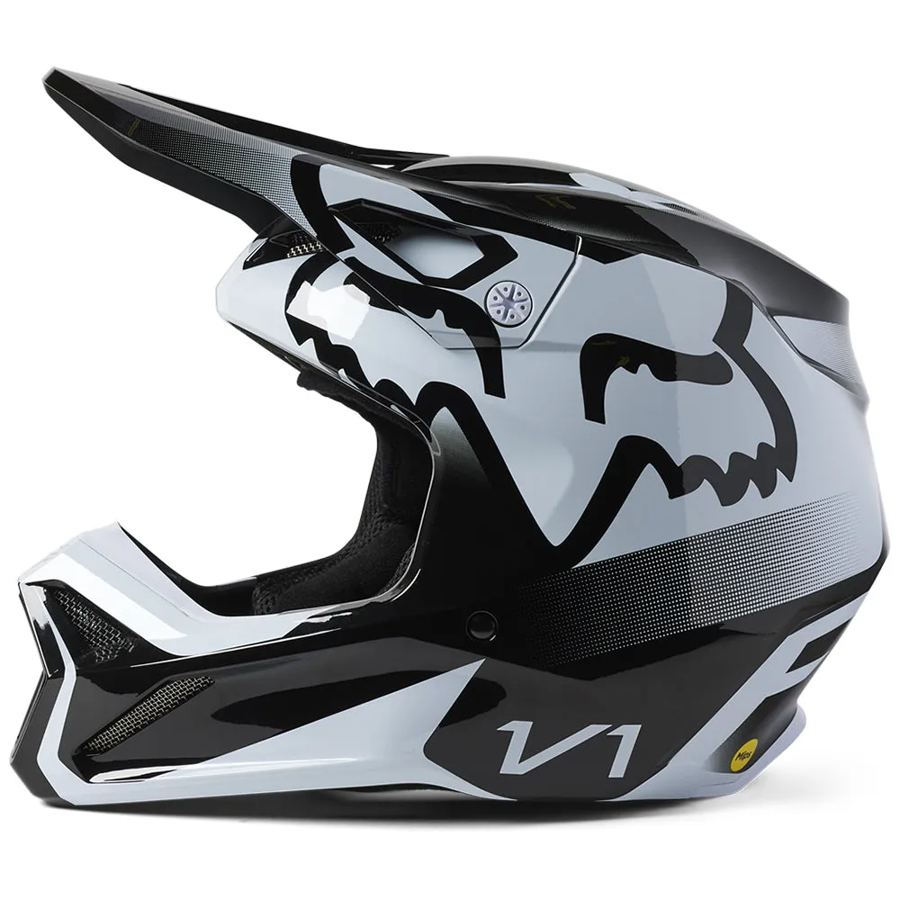 FOX YOUTH V1 LEED HELMET MIPS ECE [BLACK/WHITE]