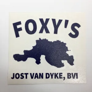 Foxy's ‘Jost Van Dyke' Transparent Back Sticker- Navy, Red, White
