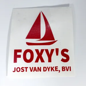 Foxy's ‘Sailboat' Transparent Back Sticker- Navy, Red, White