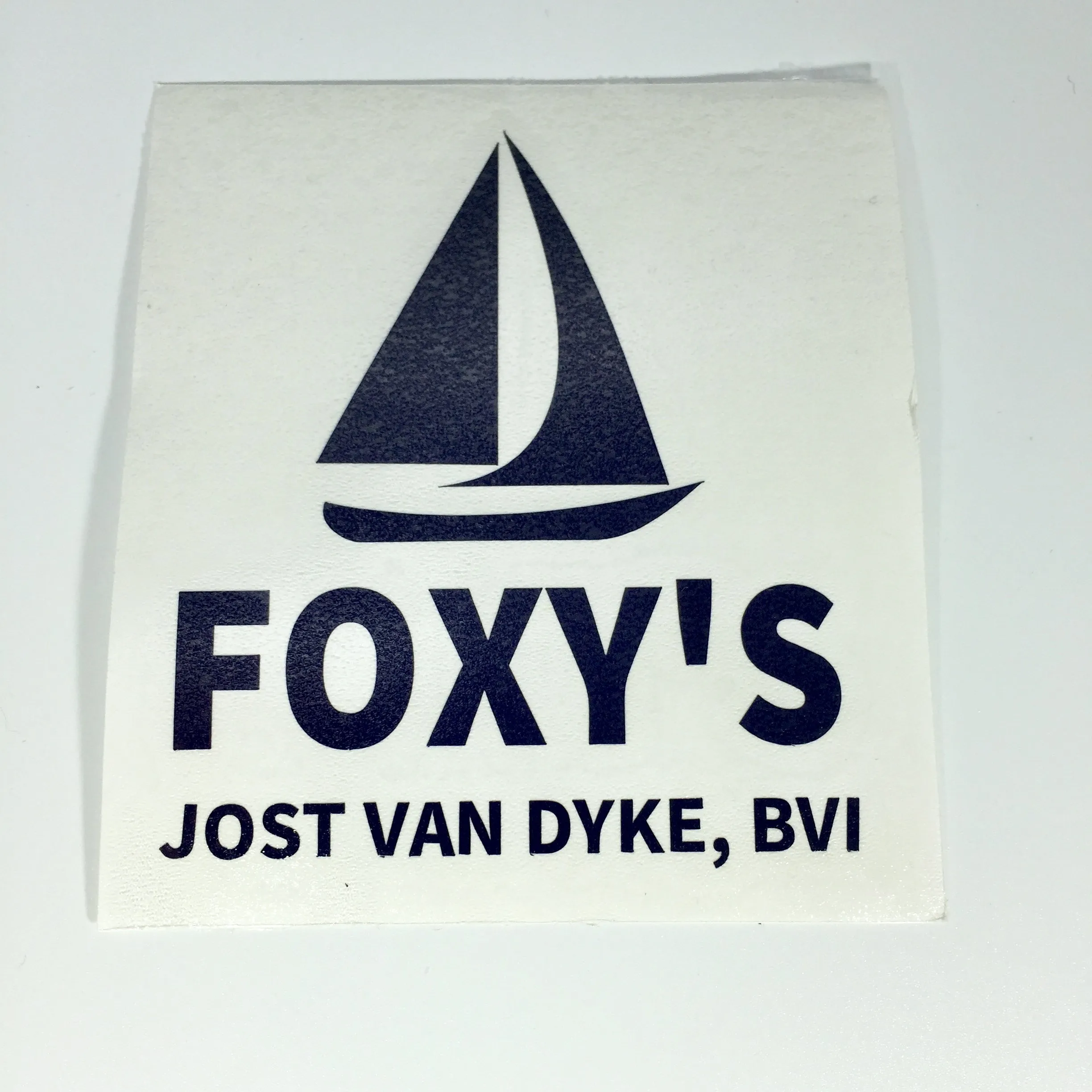 Foxy's ‘Sailboat' Transparent Back Sticker- Navy, Red, White