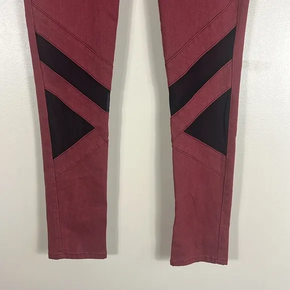 Frankie B. Red Bondage Skinny Jeans