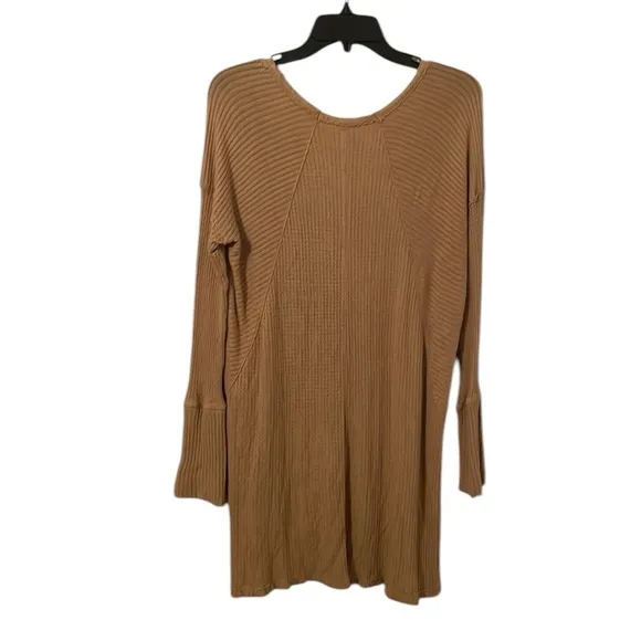FREE PEOPLE | Women’s Brown Drippy Thermal Oversized Round Neck Sweater Size L