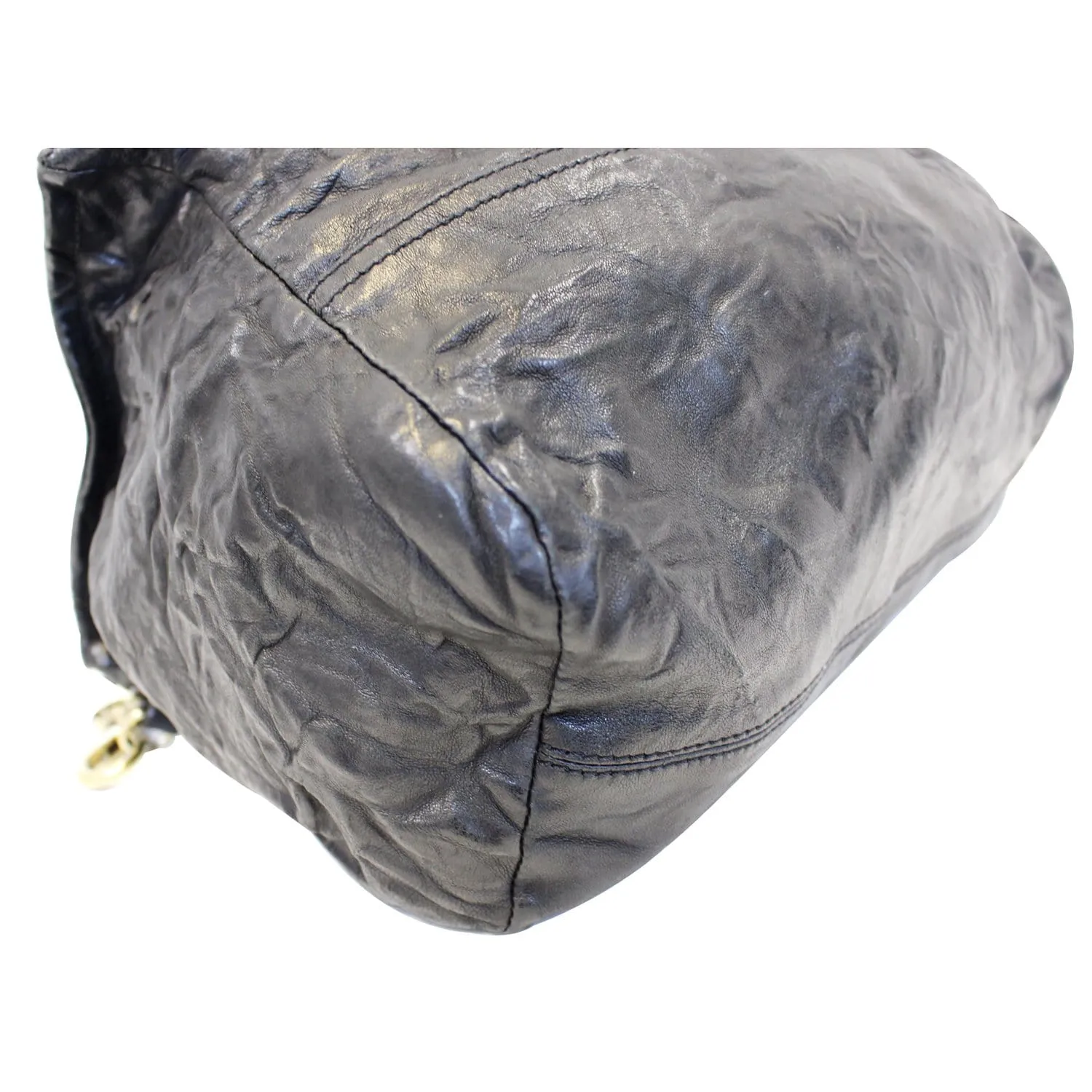 GIVENCHY Pandora Black Wrinkled Sheepskin Leather Shoulder Bag